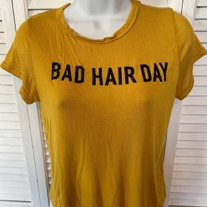 Bad Hair Day Mustard Yellow Tee Medium